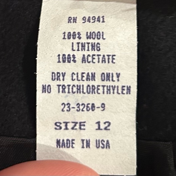 100% Wool Tailored Pencil Skirt JG Hook Women’s Size 12 Scandi Minimal USA Made - Picture 6 of 6